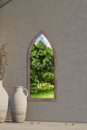 Mirroroutlet Chelsea Metal Arch Shaped Decorative Gothic Effect Garden Mirror 109Cm X 51Cm - thumbnail 2