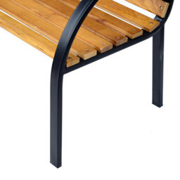 Wyld Haus Nifalo 122Cm Steel And Natural Slatted Wood Outdoor Garden Bench - Two-Seater - thumbnail 9