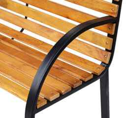 Wyld Haus Nifalo 122Cm Steel And Natural Slatted Wood Outdoor Garden Bench - Two-Seater - thumbnail 8