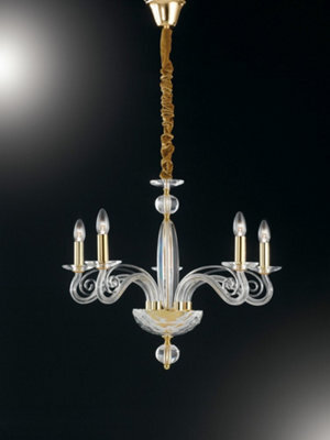 Luminosa Lighting Luminosa Epoque 5 Light Chandeliers Gold, Crystal 65X52Cm