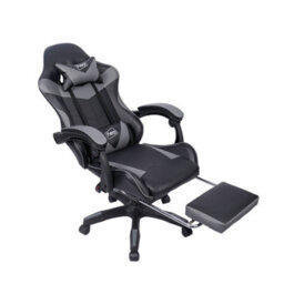 Neo Grey Massage Leather Computer Gaming Office Chair With Footrest - thumbnail 6