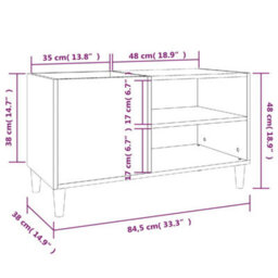 Berkfield Record Cabinet White 84.5X38X48 Cm Engineered Wood - thumbnail 8