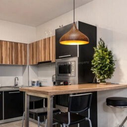 Long Life Lamps Company Modern Ceiling Pendant Dome Metal Wood Grain Finish Light H3063 - thumbnail 9