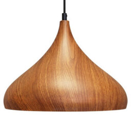 Long Life Lamps Company Modern Ceiling Pendant Dome Metal Wood Grain Finish Light H3063 - thumbnail 3