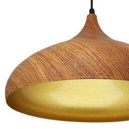 Long Life Lamps Company Modern Ceiling Pendant Dome Metal Wood Grain Finish Light H3063 - thumbnail 5