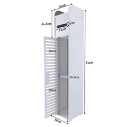 Toilet Paper Roll Holder White Pvc Free Standing Bathroom Storage Cabinet Shelf - thumbnail 2