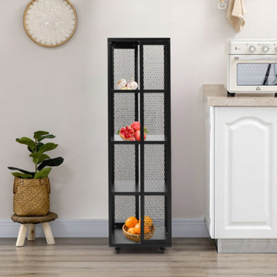 Darphe Black Steel 4-Tier Bookcase Storage Rack - image 1