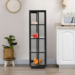 Darphe Black Steel 4-Tier Bookcase Storage Rack