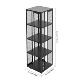 Darphe Black Steel 4-Tier Bookcase Storage Rack - thumbnail 4