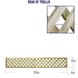 Premier Garden Supplies Urban Diamond Wooden Trellis Panel 6Ft X 1Ft (5 Pack) Heavy-Duty Lattice Fencing Topper For Climbing Plant Support - thumbnail 3