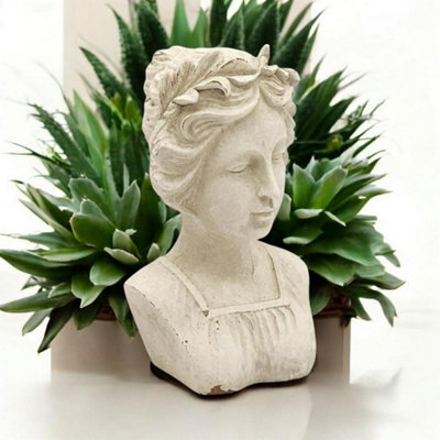 Minster Bust Ornament - Resin - L17 X W14 X H27 Cm - Cream