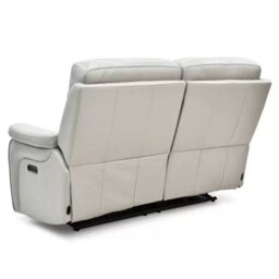 Fletcher Light Grey Leather Power Reclining 2 Seater Sofa With Power Headrests, Pocket Sprung Seats & Usb Charging Ports - thumbnail 8