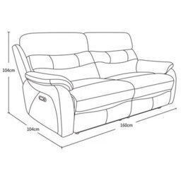 Fletcher Light Grey Leather Power Reclining 2 Seater Sofa With Power Headrests, Pocket Sprung Seats & Usb Charging Ports - thumbnail 2