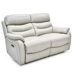 Fletcher Light Grey Leather Power Reclining 2 Seater Sofa With Power Headrests, Pocket Sprung Seats & Usb Charging Ports - thumbnail 7