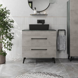 Aveli Bathroom Vanity Unit Basin Sink Cabinet Storage Drawer 800mm Soft Close Grey - thumbnail 2