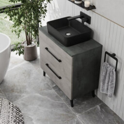 Aveli Bathroom Vanity Unit Basin Sink Cabinet Storage Drawer 800mm Soft Close Grey - thumbnail 3