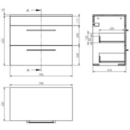 Aveli Bathroom Vanity Unit Basin Sink Cabinet Storage Drawer 800mm Soft Close Grey - thumbnail 8