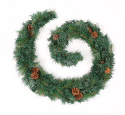 Best Artificial 6Ft Frosted Luxury Decorated Colorado Christmas Garland With Pine Cones Banister Fireplace Staircase