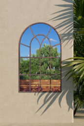 Mirroroutlet Chelsea Metal Arch Shaped Decorative Window Effect Garden Mirror 90Cm X 60Cm - thumbnail 2
