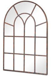 Mirroroutlet Chelsea Metal Arch Shaped Decorative Window Effect Garden Mirror 90Cm X 60Cm - thumbnail 3