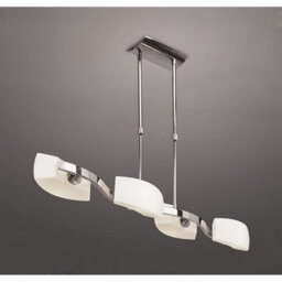 Luminosa Lighting Luminosa Lupa Telescopic Pendant Linear Bar 4 Light G9, Polished Chrome/frosted White Glass - thumbnail 2