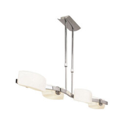 Luminosa Lighting Luminosa Lupa Telescopic Pendant Linear Bar 4 Light G9, Polished Chrome/frosted White Glass - thumbnail 1