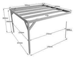 Arbor Garden Solutions Wall-Mounted Wooden Box Pergola, Complete Diy Kit, 1.8M X 3.6M (Natural Finish) - thumbnail 2