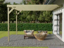 Arbor Garden Solutions Wall-Mounted Wooden Box Pergola, Complete Diy Kit, 1.8M X 3.6M (Natural Finish) - thumbnail 4