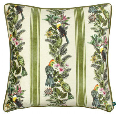 Wylder Leilani Lei Olive Printed Chenille Polyester Filled Cushion - image 1