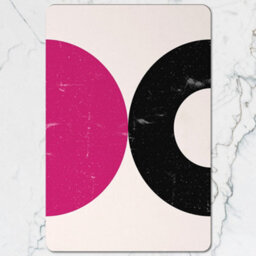 Benjamin Tate Design Geometric Placemat And Coaster Set 12 Pieces Pink Black Circle Design - thumbnail 2