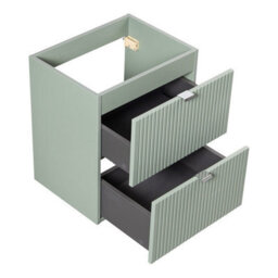 Heze Furniture Line Reed 2 Drawer Bathroom Cabinet Vanity Unit 50Cm - Sage - thumbnail 3