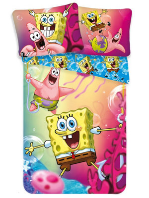 Spongebob Blue 100% Cotton Single Duvet Cover Set - European Size - image 1