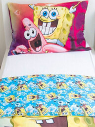 Spongebob Blue 100% Cotton Single Duvet Cover Set - European Size - thumbnail 2
