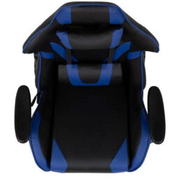 Fwstyle Black & Blue Reclining Gaming Chair Faux Leather With Adjustable Height, Lumbar & Headrest Support - thumbnail 3