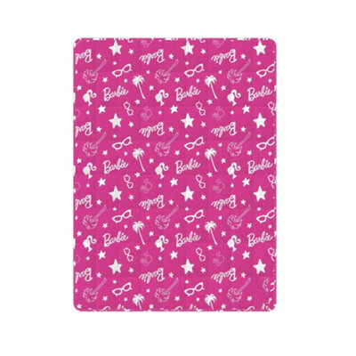 Barbie Childrens/kids Fleece Weighted Blanket Pink/white (110Cm X 170Cm) - image 1