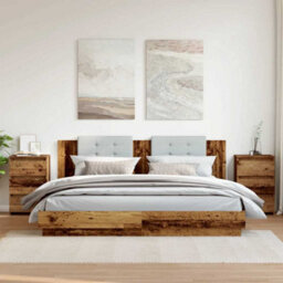 Berkfield Bedside Cabinets 2 Pcs Old Wood 40X35X62.5 Cm Engineered Wood - thumbnail 3