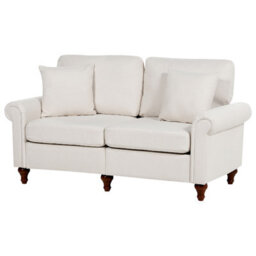 Beliani Sofa 2 Seater Ginnerup Fabric Light Beige - thumbnail 4
