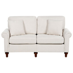 Beliani Sofa 2 Seater Ginnerup Fabric Light Beige