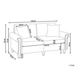 Beliani Sofa 2 Seater Ginnerup Fabric Light Beige - thumbnail 3
