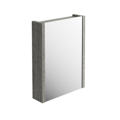 Plum&clay Walter Grey Wood Single Mirrored Cabinet (W)600mm - image 1