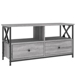 Berkfield Tv Cabinet Grey Sonoma 90X33X45 Cm Engineered Wood&iron - thumbnail 2