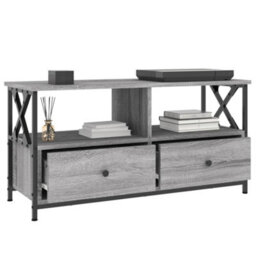 Berkfield Tv Cabinet Grey Sonoma 90X33X45 Cm Engineered Wood&iron - thumbnail 4