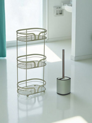 Showerdrape Sage Green Bathroom Accessory Set Floor Caddy With Toilet Brush And Holder - image 1