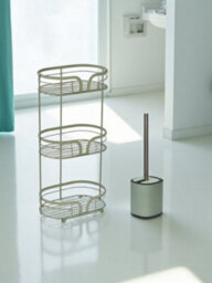 Showerdrape Sage Green Bathroom Accessory Set Floor Caddy With Toilet Brush And Holder