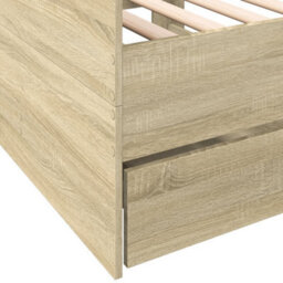 Berkfield Daybed With Drawers Without Mattress Sonoma Oak 75X190 Cm Small Single - thumbnail 7