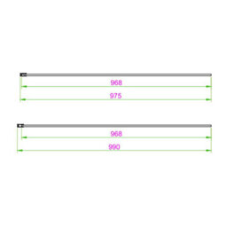 UK Homeliving Uk Home Living Avalon 8mm Fluted Glass Wetroom Panel 1000mm With 800mm Fluted Glass End Panel Chrome - thumbnail 2