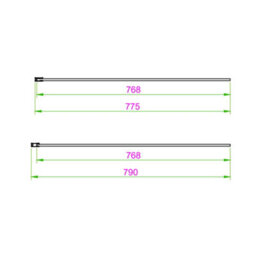 UK Homeliving Uk Home Living Avalon 8mm Fluted Glass Wetroom Panel 1000mm With 800mm Fluted Glass End Panel Chrome - thumbnail 3