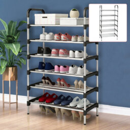 Living And Home 6 Tiers Shoe Rack Shoe Storage Organizer Shelf Space Saving Display Shelves - thumbnail 4