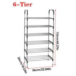 Living And Home 6 Tiers Shoe Rack Shoe Storage Organizer Shelf Space Saving Display Shelves - thumbnail 8