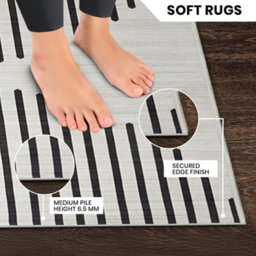 Ameha Non Slip Printed Rug Area Runner Abstract Lines Or Optical Wave Pattern Kitchen Floor Mat Indoor/outdoor (60X220 Cm Jett Rugs) - thumbnail 8